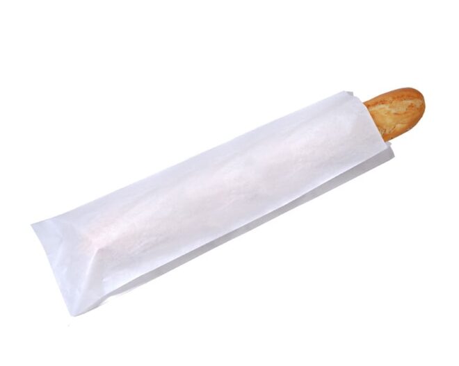 Bolsa de papel para baguette blanco 11 + 5 + 54 cm.